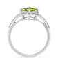 Silberring mit Peridot aus Changbai und weißem Topas