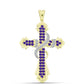 Goldplattierter Silberanhänger mit marokkanischem Amethyst und weißem Topas