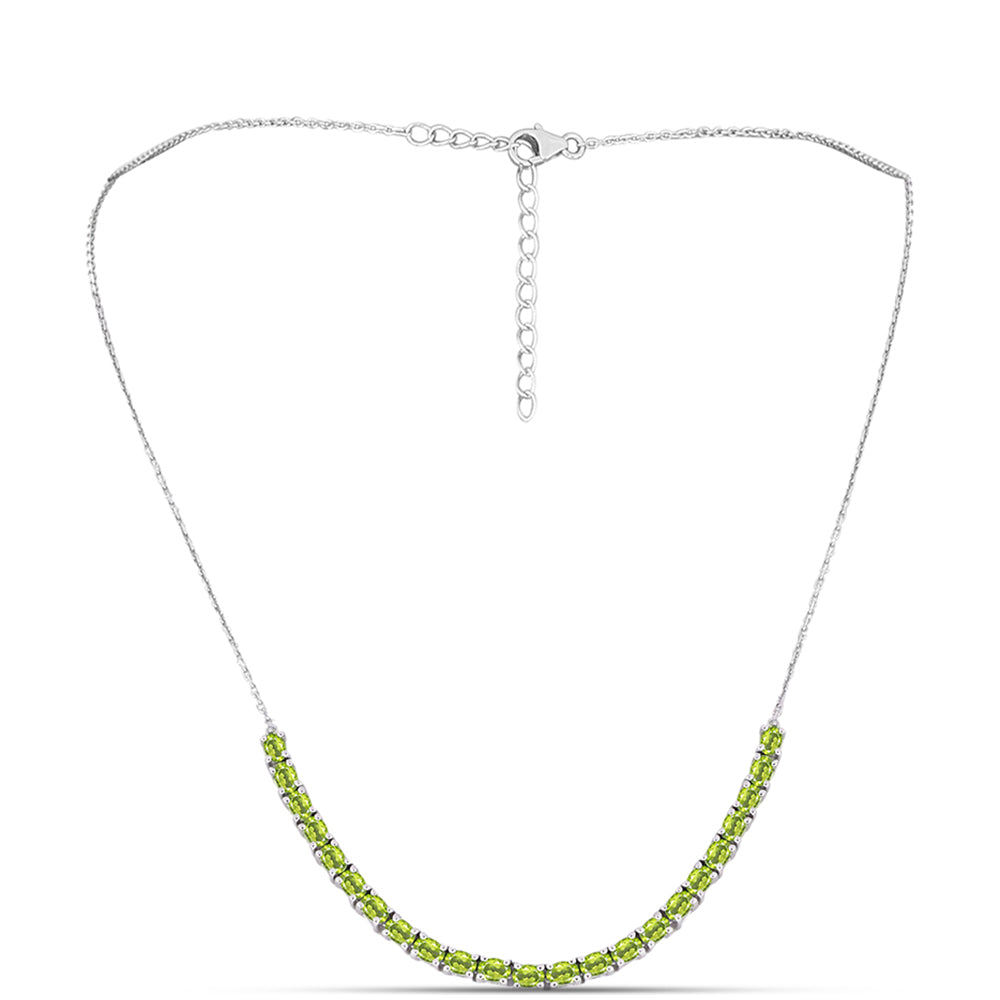 Silberhalskette mit Peridot aus Changbai 1 