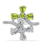 Silberring mit Peridot aus Changbai und weißem Topas