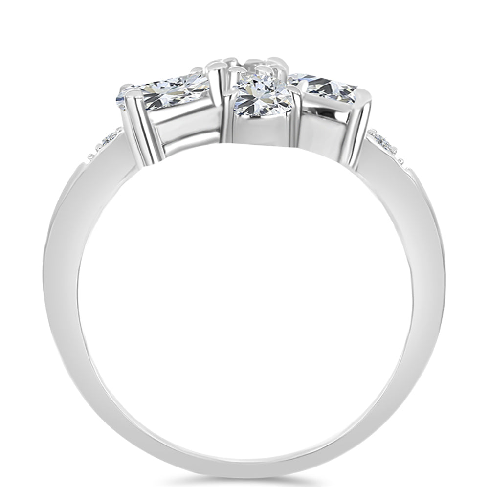 Silberring mit Peridot aus Changbai und weißem Topas