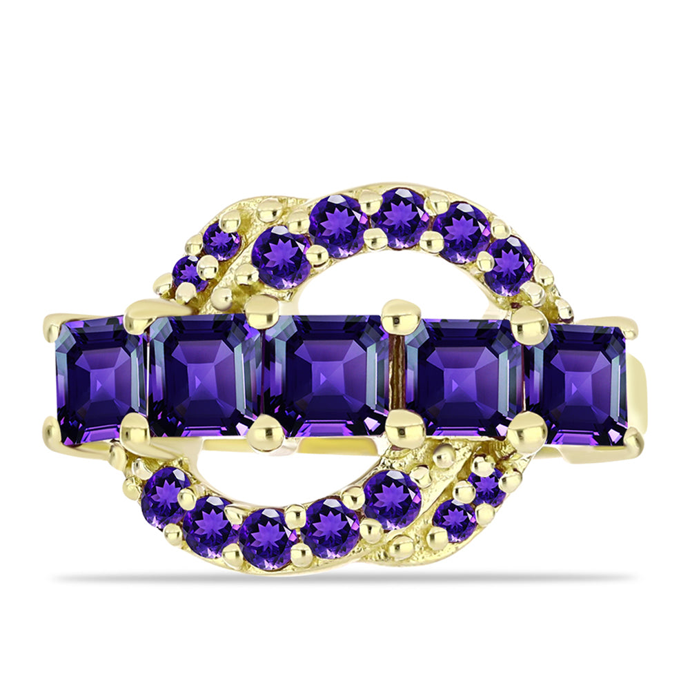 Goldplattierter Silberring mit marokkanischem Amethyst