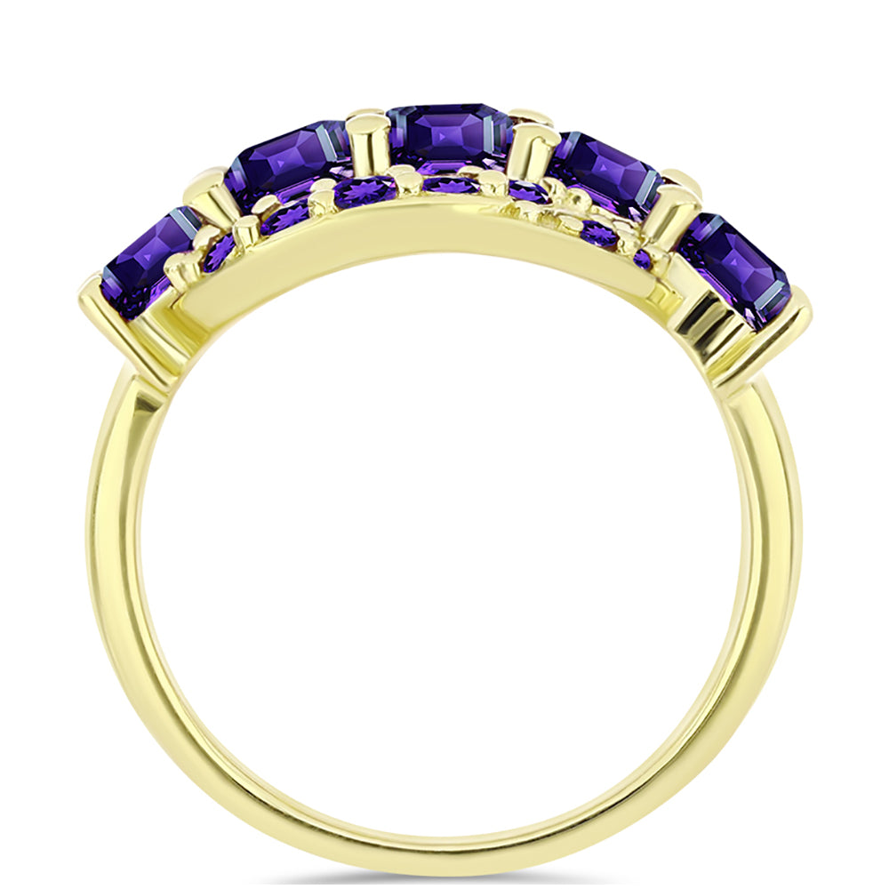 Goldplattierter Silberring mit marokkanischem Amethyst 2 