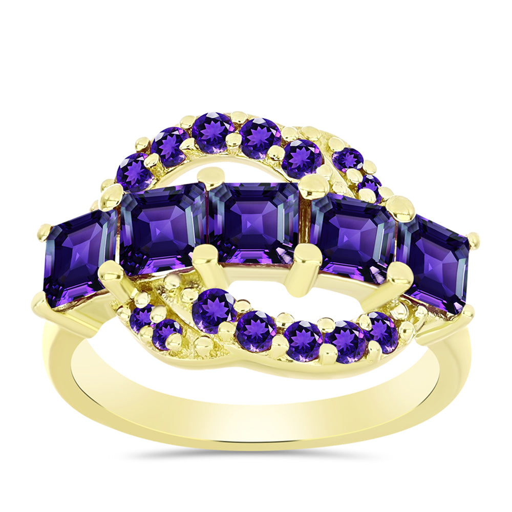 Goldplattierter Silberring mit marokkanischem Amethyst