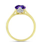 Goldplattierter Silberring mit marokkanischem Amethyst und weißem Topas