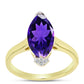 Goldplattierter Silberring mit marokkanischem Amethyst und weißem Topas