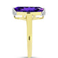 Goldplattierter Silberring mit marokkanischem Amethyst und weißem Topas