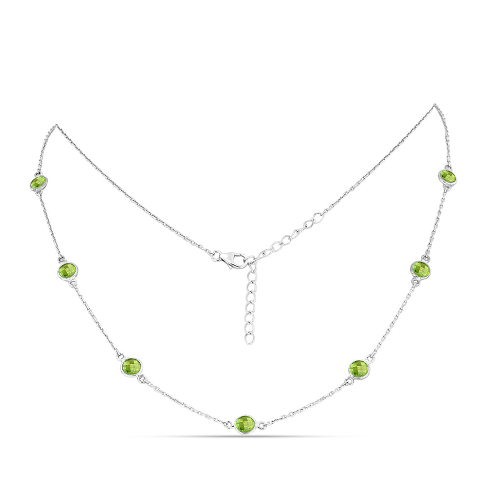 Silberhalskette mit Peridot aus Changbai