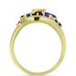 Goldplattierter Silberring mit marokkanischem Amethyst und Zitrin aus dem Ural