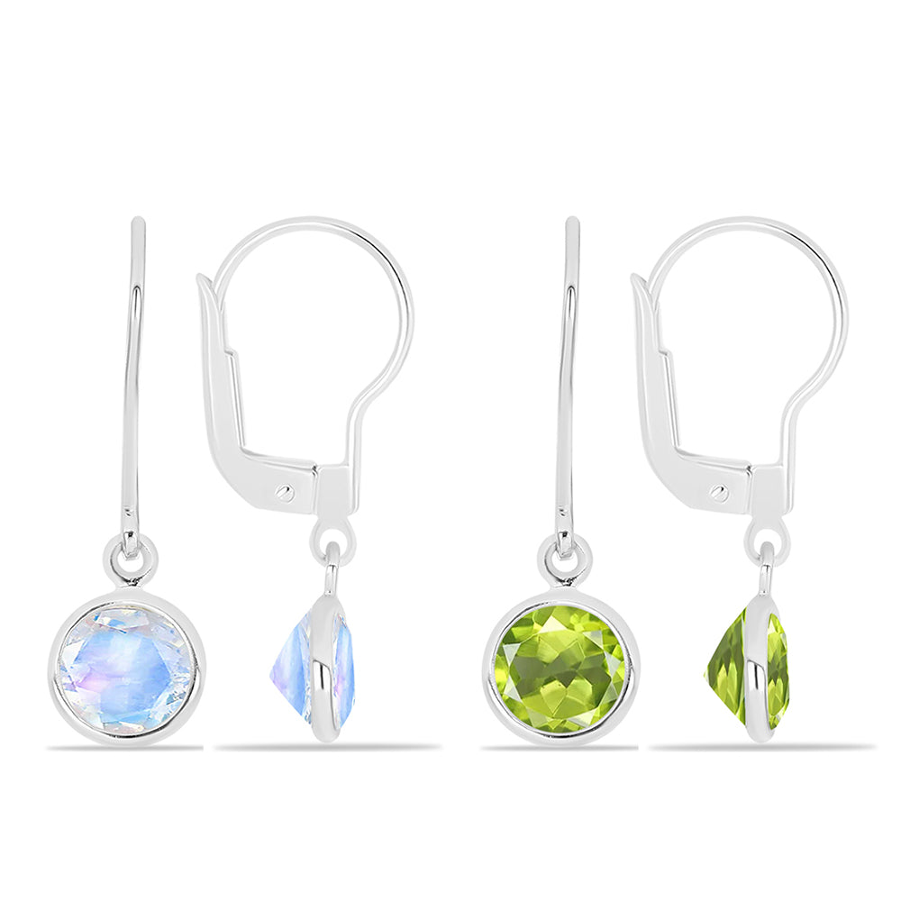 schmuckgarnitur aus Silber mit Peridot aus Changbai und Regenbogenmondstein