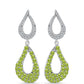 Silberohrringe mit Peridot aus Changbai und weißem Topas