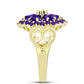 Goldplattierter Silberring mit marokkanischem Amethyst
