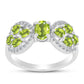 Silberring mit Peridot aus Changbai und weißem Topas