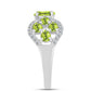 Silberring mit Peridot aus Changbai und weißem Topas