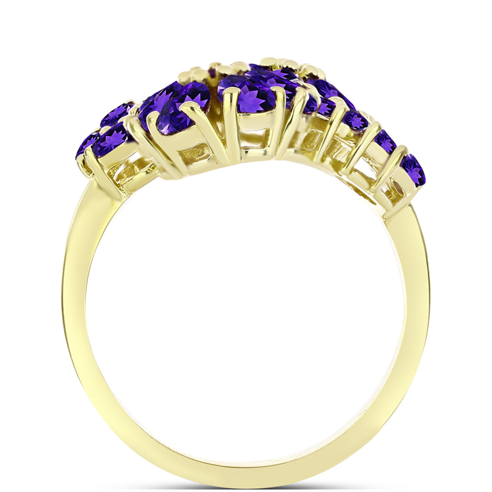 Goldplattierter Silberring mit marokkanischem Amethyst
