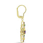 Goldplattierte Silberohrringe mit marokkanischem Amethyst und Rhodolith aus Moatize