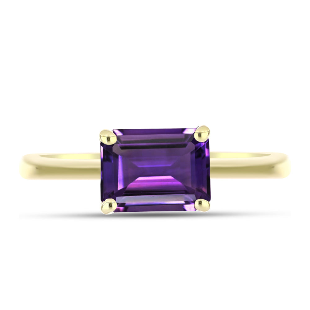 Goldplattierter Silberring mit marokkanischem Amethyst