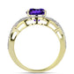 Goldplattierter Silberring mit marokkanischem Amethyst und weißem Topas