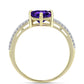 Goldplattierter Silberring mit marokkanischem Amethyst und weißem Topas