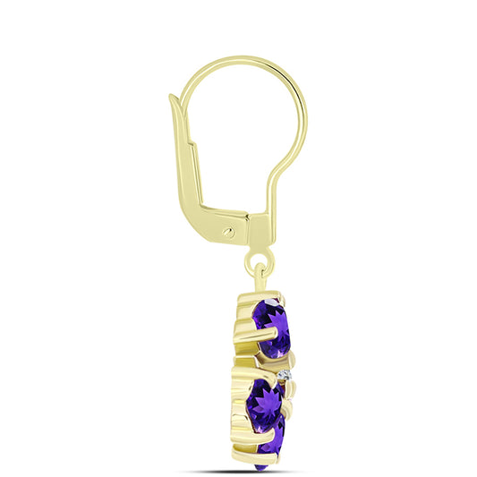 Goldplattierte Silberohrringe mit marokkanischem Amethyst und weißem Topas