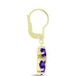 Goldplattierte Silberohrringe mit marokkanischem Amethyst und weißem Topas