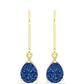 Goldplattierte Silberohrringe mit blauer Druse