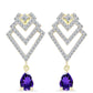 Goldplattierte Silberohrringe mit marokkanischem Amethyst und weißem Topas
