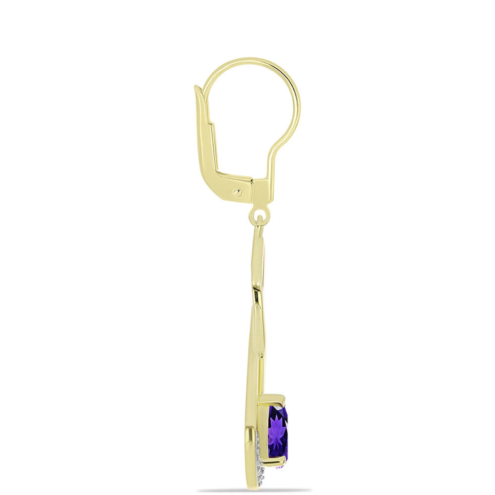 Goldplattierte Silberohrringe mit marokkanischem Amethyst und weißem Topas 2 