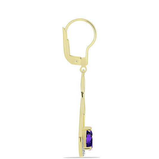 Goldplattierte Silberohrringe mit marokkanischem Amethyst und weißem Topas
