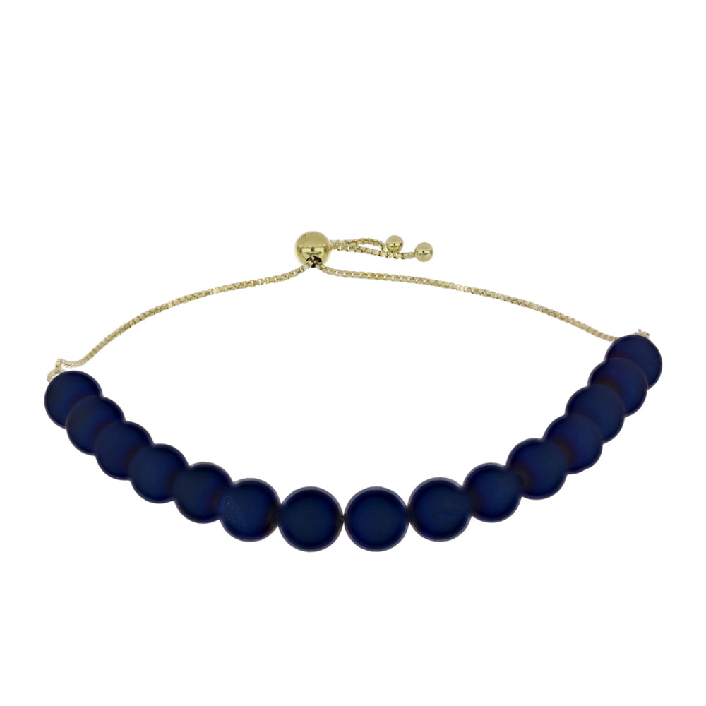 Goldplattiertes Silberarmband mit blauer Druse 1 