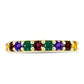 Goldplattierter Silberring mit marokkanischem Amethyst und Zitrin aus dem Ural