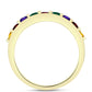 Goldplattierter Silberring mit marokkanischem Amethyst und Zitrin aus dem Ural