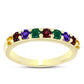 Goldplattierter Silberring mit marokkanischem Amethyst und Zitrin aus dem Ural