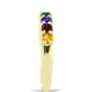 Goldplattierter Silberring mit marokkanischem Amethyst und Zitrin aus dem Ural