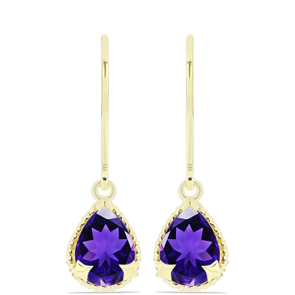 Goldplattierte Silberohrringe mit marokkanischem Amethyst 1 