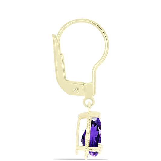 Goldplattierte Silberohrringe mit marokkanischem Amethyst