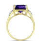 Goldplattierter Silberring mit marokkanischem Amethyst und weißem Topas