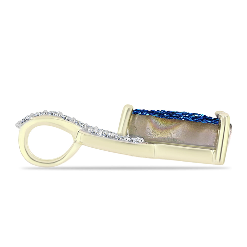 Goldplattierter Silberanhänger mit blauer Druse und weißem Topas 2 