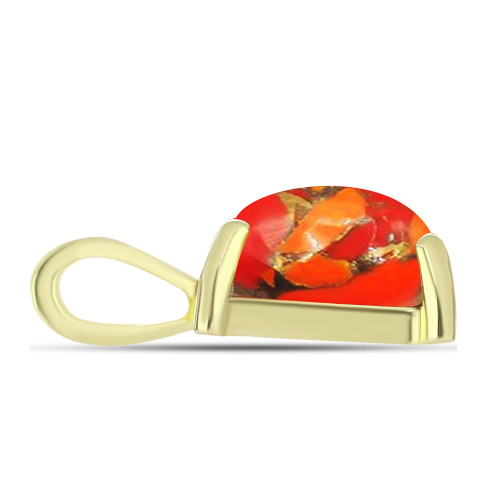 Goldplattierter Silberanhänger mit Mohave-Türkis