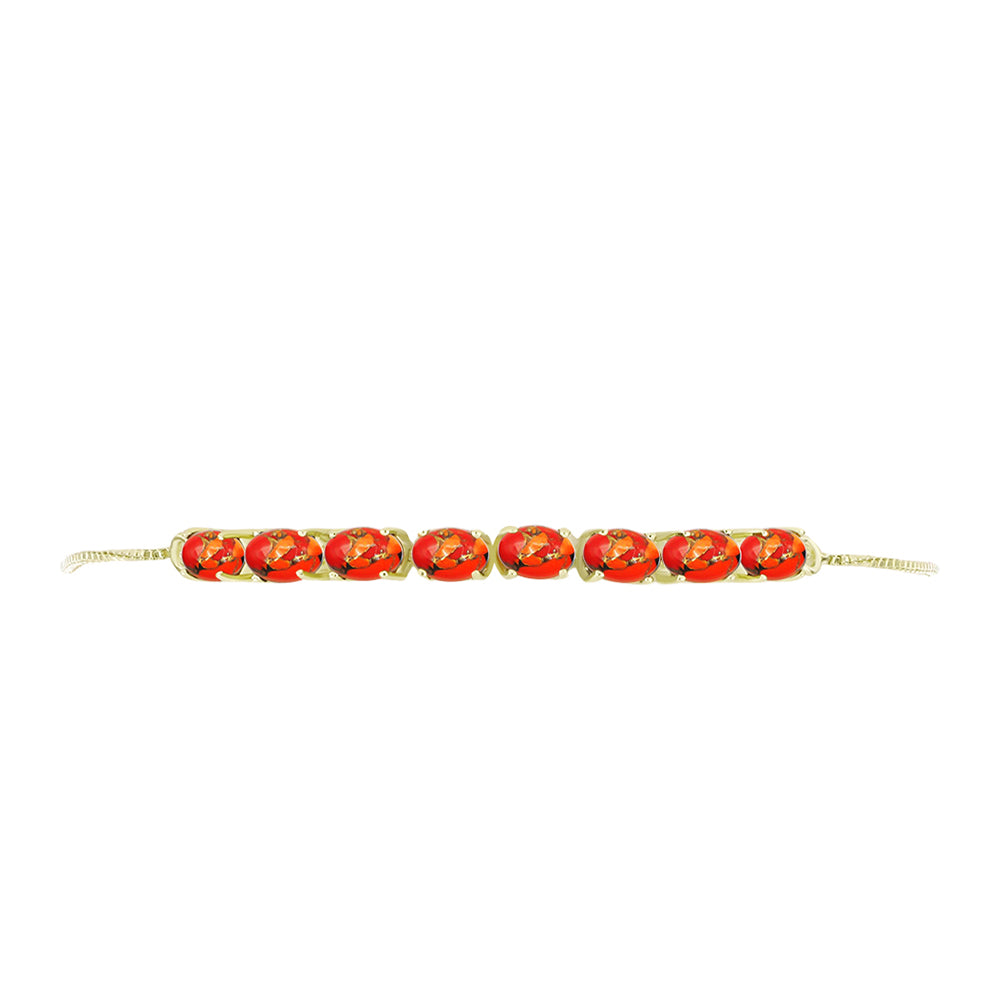 Goldplattiertes Silberarmband mit Mohave-Türkis