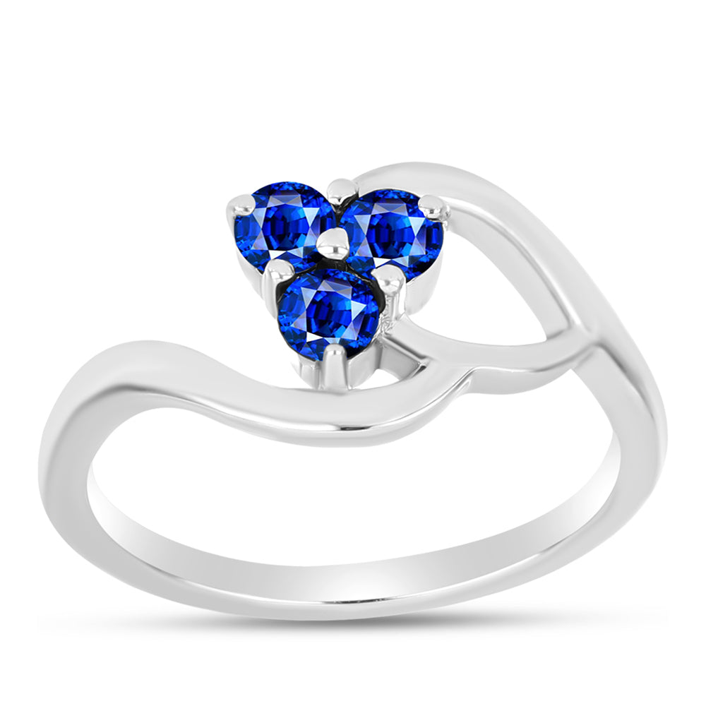 Silberring mit australischem blauem Saphir 2 