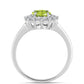 Silberring mit Peridot aus Changbai und weißem Topas