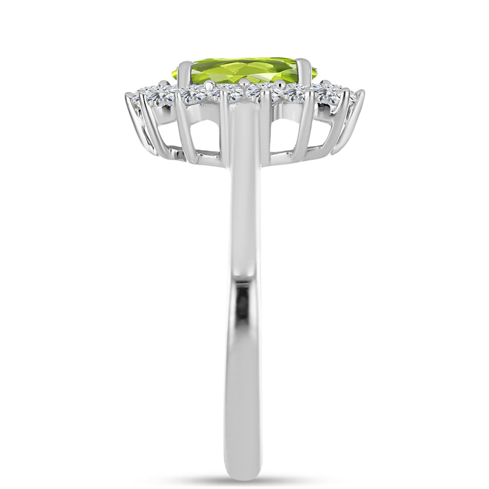 Silberring mit Peridot aus Changbai und weißem Topas 4 