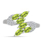 Silberring mit Peridot aus Changbai und weißem Topas