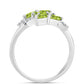 Silberring mit Peridot aus Changbai und weißem Topas