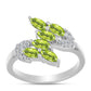 Silberring mit Peridot aus Changbai und weißem Topas