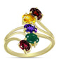 Goldplattierter Silberring mit marokkanischem Amethyst und Zitrin aus dem Ural