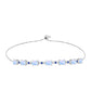 Silberarmband mit australischem blauem Saphir und Regenbogenmondstein