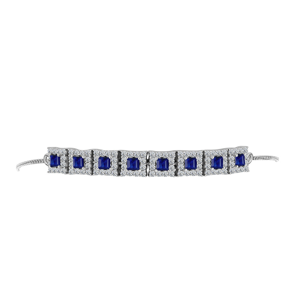 Silberarmband mit australischem blauem Saphir und weißem Topas 2 