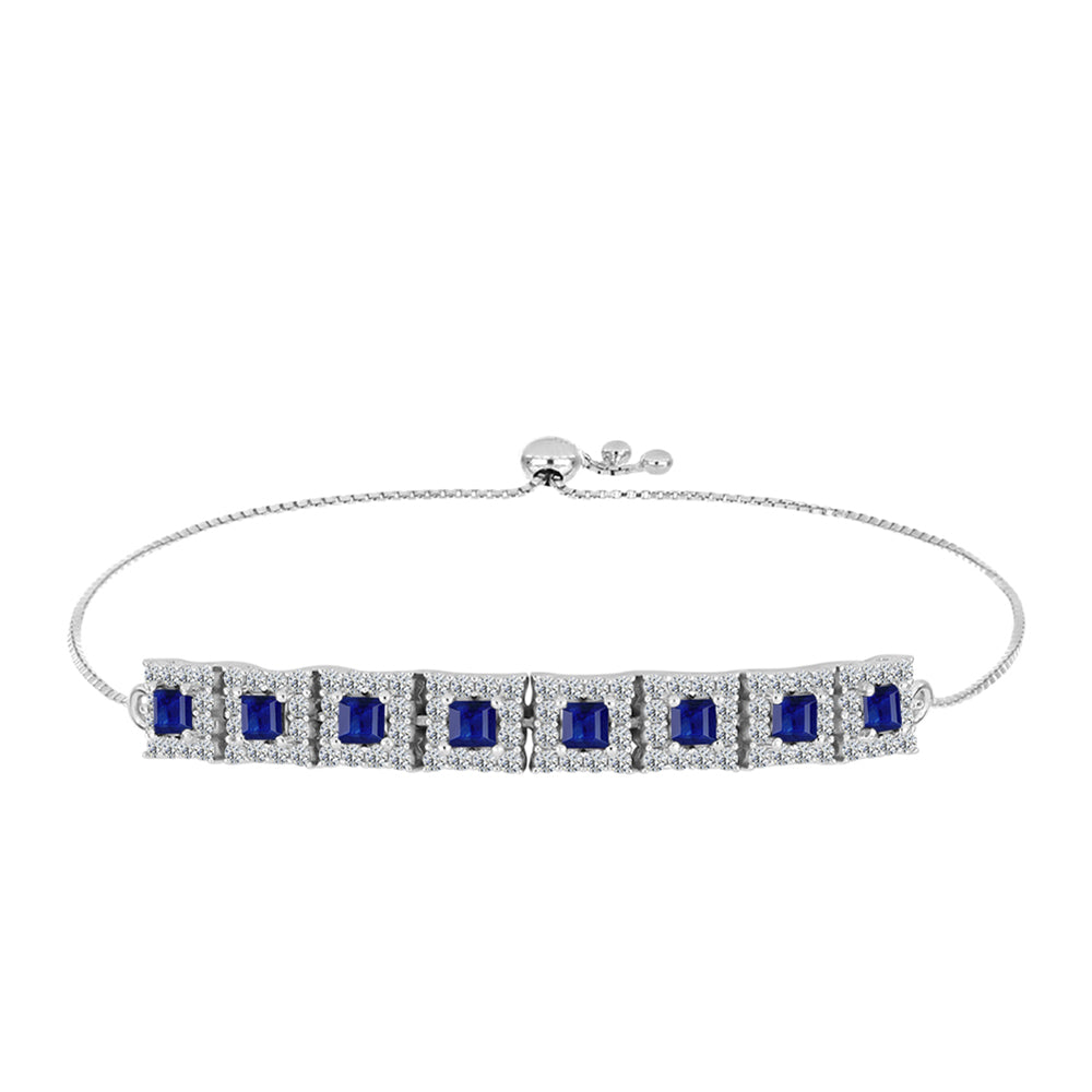 Silberarmband mit australischem blauem Saphir und weißem Topas 1 